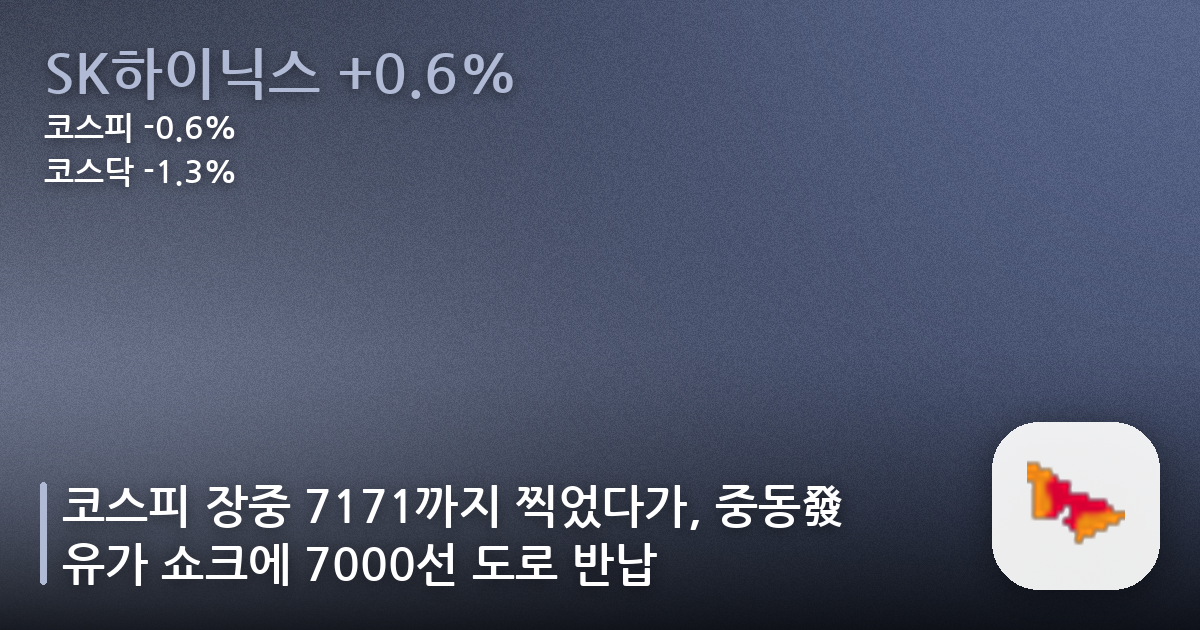 코스피 장중 7171까지 찍었다가, 중동發 유가 쇼크에 7000선 도로 반납