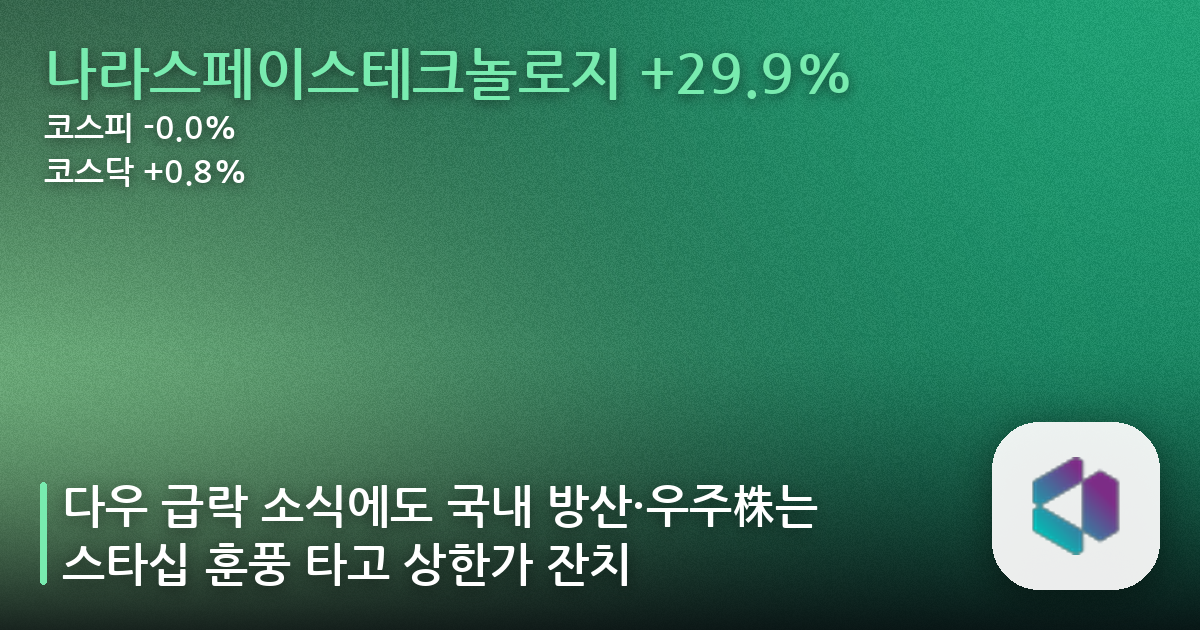 다우 급락 소식에도 국내 방산·우주株는 스타십 훈풍 타고 상한가 잔치